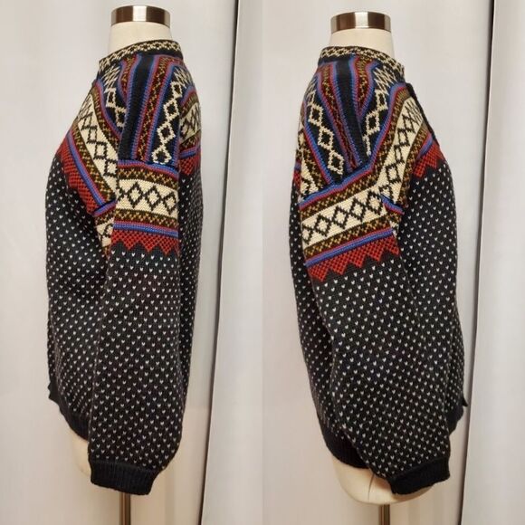 Vintage Handmade Wool Blend? Fair Isle Knit Cottagecore Button Cardigan Sweater - Picture 4 of 9